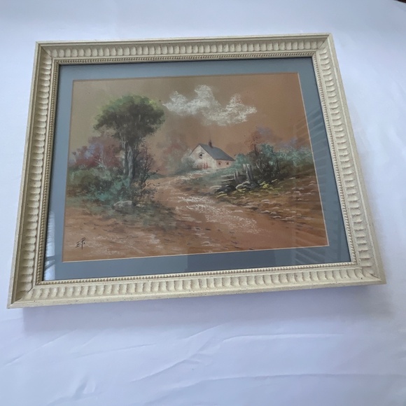 Vintage Matted & Framed Pastoral Landscape Scene - Picture 12 of 12